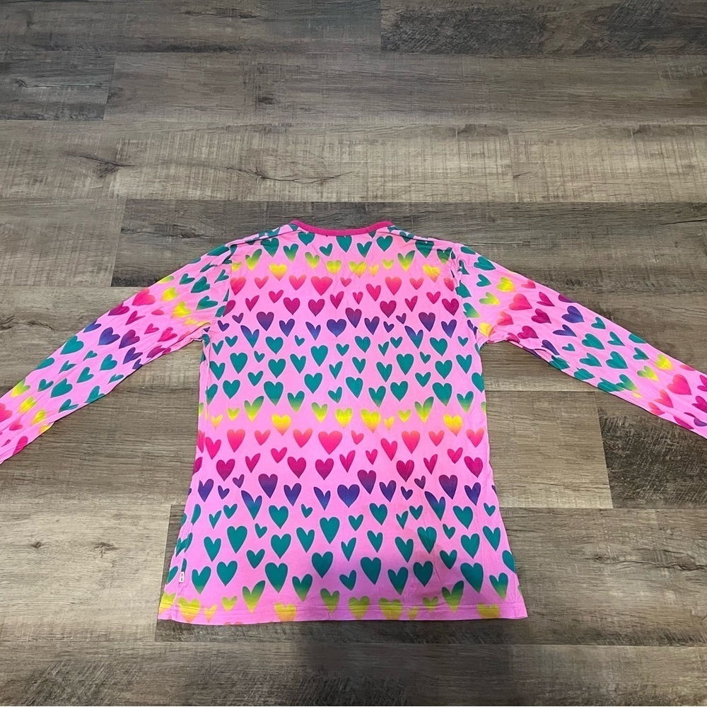 Little Sleepies Ombré Heart bamboo pajama TOP ONLY size Small - Picture 2 of 6